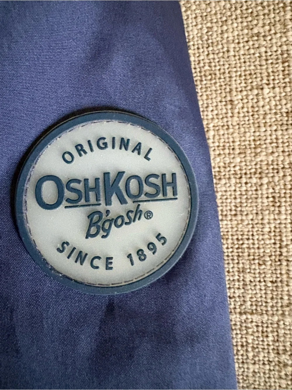 OshKosh Navy Aqua Grey Windbreaker jacket w/soft lining zipper Logo on Sleeve